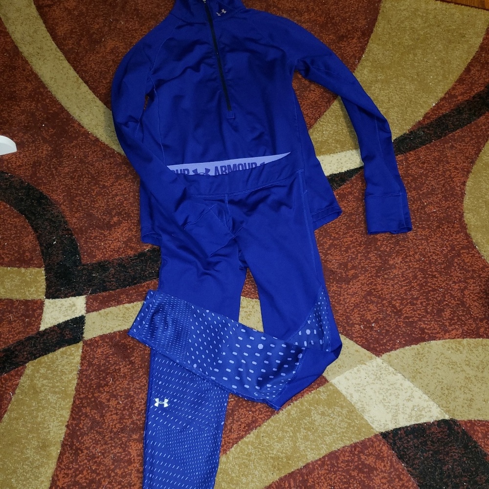 🔥UA ColdGear 1/2 zip / Leggings set Like new